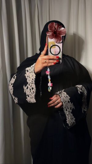 ivory lace abaya